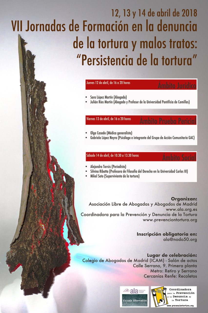 VII Jornadas de formación en la denuncia de la tortura y malos tratos: Persistencia de la tortura